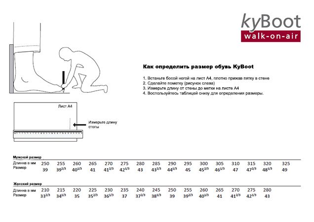 kyboot razmer